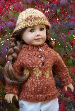 Falling Leaves Hat and Pullover Set for 18