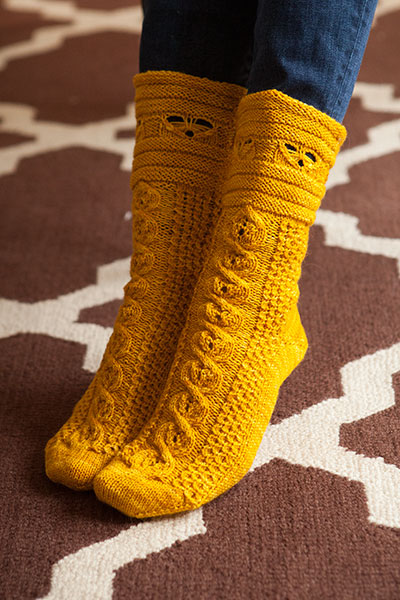 Busy Bees Socks - Knitting Patterns and Crochet Patterns from KnitPicks.com